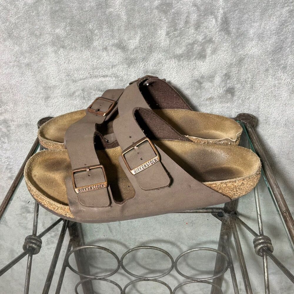 Birkenstock Double Buckle Mink Nubuck Leather Sandals 41 L10 M8 Regular W * Read